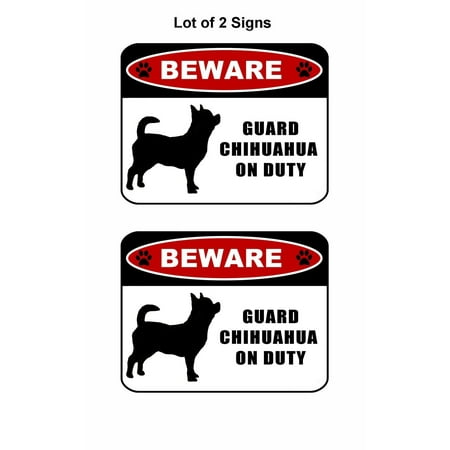2 Count Beware Guard Chihuahua Silhouette On Duty 11 5 Inch X Beware Guard Chihuahua Silhouette
