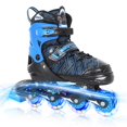 thumbnail image 1 of Patines en línea Nattork ajustables para niños pequeños, azules, 10J-12J, 1 of 6