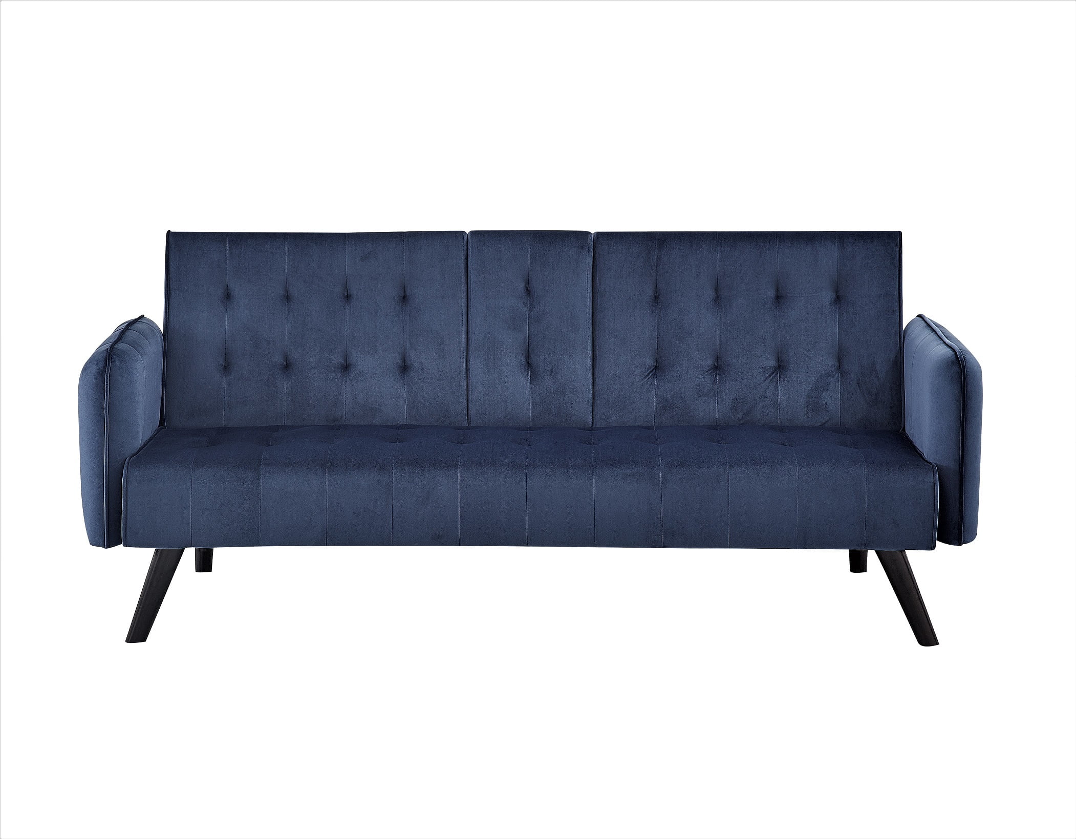 Uspridefurniture Beniamino 78'' Velvet Square Arm Sleeper, Blue