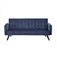 thumbnail image 3 of Uspridefurniture Beniamino 78'' Velvet Square Arm Sleeper, Blue, 3 of 6