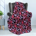 thumbnail image 4 of Love Soft Flannel Fleece Throw Blanket, Silhouette Hearts Pinkish Romantic Shapes Valentines Day Celebration Happy Cheerful, Cozy Plush for Indoor and Outdoor Use, 50" x 70", Multicolor, by Ambesonne, 4 of 5
