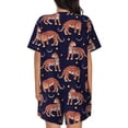 thumbnail image 3 of Naloa Leopard Print Women's Short-Sleeved Pajama Set, Loungewear, Summer pajamas, Breathable Cozy - X-Large, 3 of 9