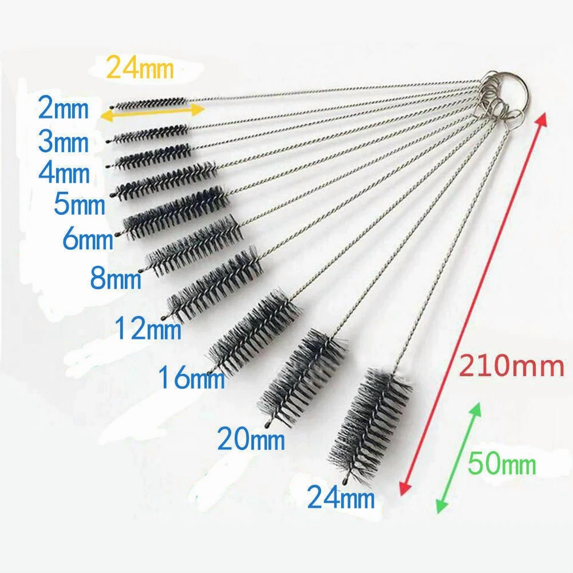 Us Nylon Straw Brush Cleaner Bottle Tube Pipe Small Long Cleaning 10Pcs Set