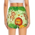 thumbnail image 2 of Lsque African Animals in the Jungle Printed Women's Running Shorts with Liner Pockets,Elastic Quick Dry Workout Athletic Gym Yoga Shorts,Womens High Waist Shorts-X-Large, 2 of 9