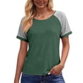 thumbnail image 1 of Camisas de Cuello de Tripulación de Manga Corta para las Mujeres Casual Cuello Redondo Top de Manga Corta Tejido Súper Suave para el Verano, 1 of 5