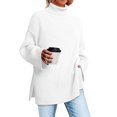 thumbnail image 1 of Suéter Suéteres de manga larga para mujer Suéter de punto acanalado acogedor Suéter elegante Prendas de abrigo Ygjytge Blanco Xl para Mujer, 1 of 7
