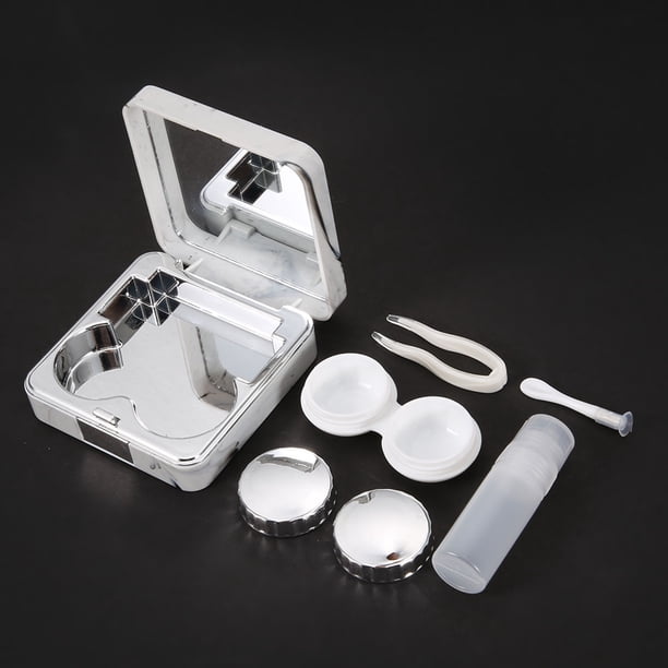 Estuche portátil para lentes de contacto, Estuche portátil para lentes de contacto con superficie de mármol Estuche para lentes de contacto con superficie de mármol Estuche para lentes de c