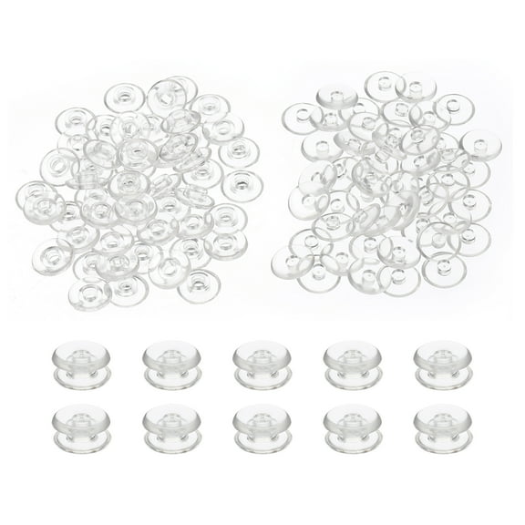 M5*2mm Plastic Binding Post, 50 Sets Plastic Chicago Screws Binding Screw Rivets Post Press-on Buckle for Leather Scrapbook Photo Albums, Transparent