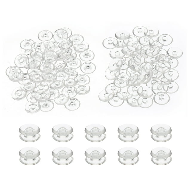 M5*2mm Plastic Binding Post, 50 Sets Plastic Chicago Screws Binding Screw Rivets Post Press-on Buckle for Leather Scrapbook Photo Albums, Transparent