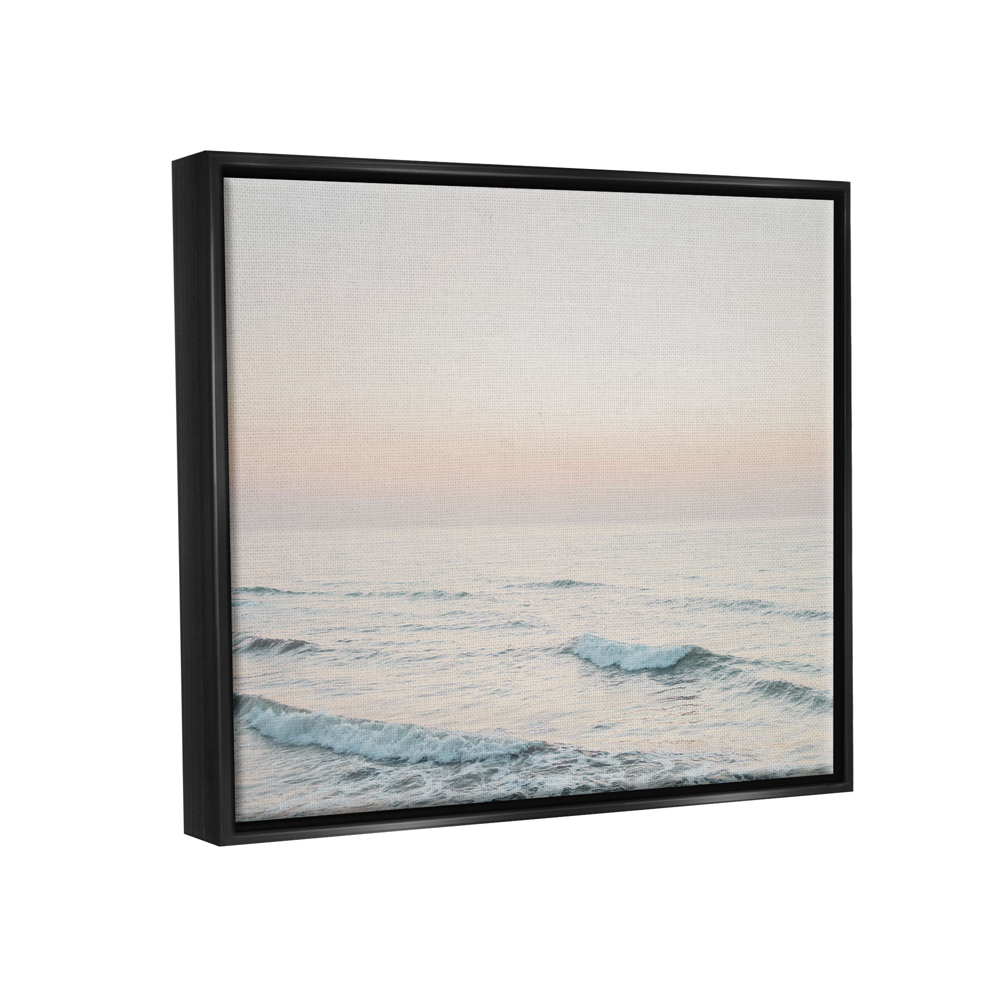 Stupell Industries Rolling Waves Photography Nature Photography Black Floater Framed Art Print Wall Art, 21 x 17