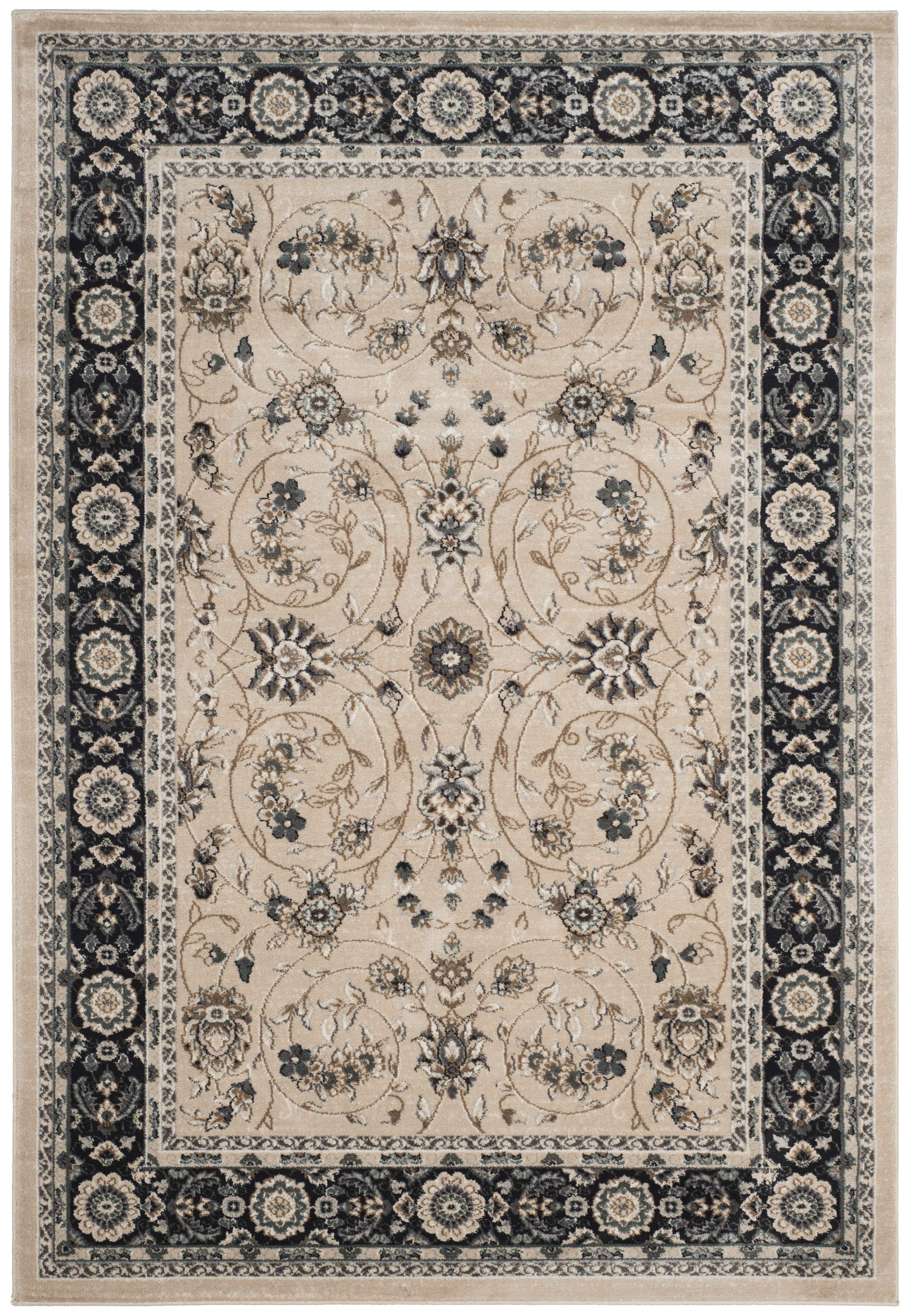 Safavieh Lyndhurst Janel Floral Area Rug, Light Beige/Anthracite, 6' x 8'