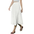 thumbnail image 4 of Summer Boho Skirts for Women High Waisted A Line Flowy Eyelet Midi Skirts XS White, 4 of 6