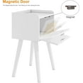 thumbnail image 5 of Nightstand Set of 2, Small White Bedside Table, End Table with Rattan Door, Boho Side Table with Solid Wood Legs for Bedroom Living Room Small Space, 5 of 14