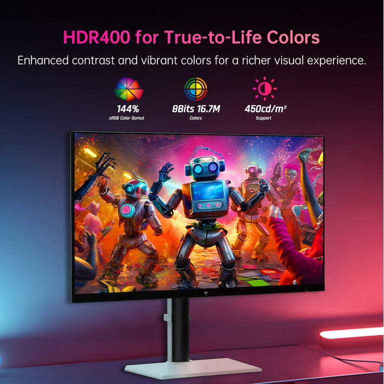 KTC Monitor 27-inch White Gaming Monitor WQHD (2560x1440) Fast IPS