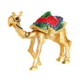 thumbnail image 4 of Adorable Figurita De Camello, Elegante Adorno De Regalo Navideño, Pequeño Joyero De Esmalte Dorado Oro, 4 of 8