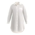 thumbnail image 5 of Time and Tru Women's Poplin Mini Shirt Dress, Sizes XS-3XL, 5 of 5