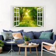 thumbnail image 1 of 1pc, Forest Fake Windows Wall Sticker Removable 3D Nature Landscape Faux Windows Wall Sticker Vinyl Self-Adhesive Maple Trees Wall Mural Stickers For Bedroom Living Room Decoration, 1 of 4