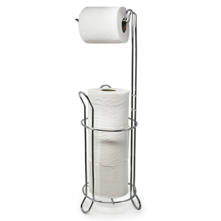 SunnyPoint Heavy Gauge Bathroom Toilet Tissue Paper Roll Holder; Free  Standing, Chrome 