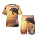 thumbnail image 1 of Balery Sunset Dancing Dolphin A Conjunto de Pijama Infantil de Manga Corta con Estampado – Ropa de Dormir de Algodón Suave-Large, 1 of 6