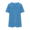 thumbnail image 5 of Wiyuqeen Womens Plus Sized Loose Fit Tunics Tops Casual Comfy Crew Neck Blouses Soft Elegant Short Sleeve Long Shirts with Leggings, 5 of 6