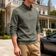 thumbnail image 4 of Ceisia Men's Casual Striped Half Button Round Neck Pullover with Pocket Daily Fashion Top Gift, 4 of 9