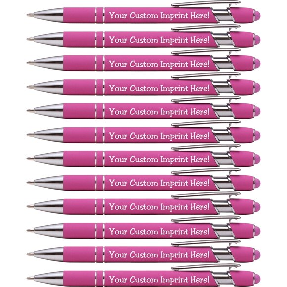 Bolígrafos táctiles personalizados Express Pencils de tacto suave, metal, 12 piezas