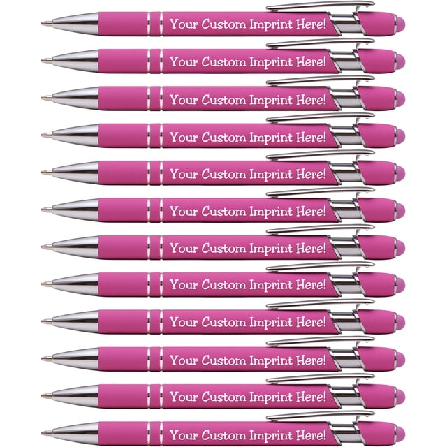 Bolígrafos táctiles personalizados Express Pencils de tacto suave, metal, 12 piezas