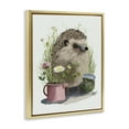 thumbnail image 4 of Stupell Industries Hedgehog with Garden Plants Animals & Insects Painting Gold Floater Framed Canvas Art Print Wall Art, 17 x 21, 4 of 10
