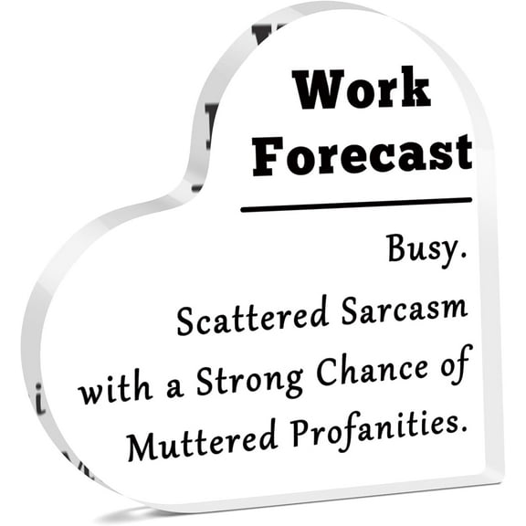 Funny Office Desk Sign Acrylic Plaque Work Office Gifts for Colleague Coworker Work Bestie Friend Bosses Day Gifts for Boss Lady Employees Work Anniversary Office Humor Decor Sign Plaque 4x4 inch