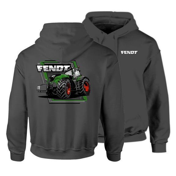 YOUTH Fendt 1050 Tractor, Charcoal Grey Hooded Sweatshirt, EXC-455