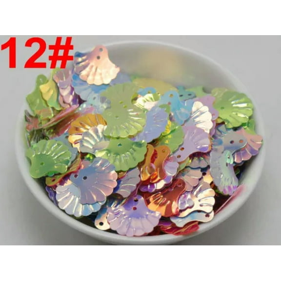 U8MO Craft DIY Loose Shimmer Sequins Paillettes Various Shape Sewing Wedding Garment-12# 1000pcs Scallop 15X14mm