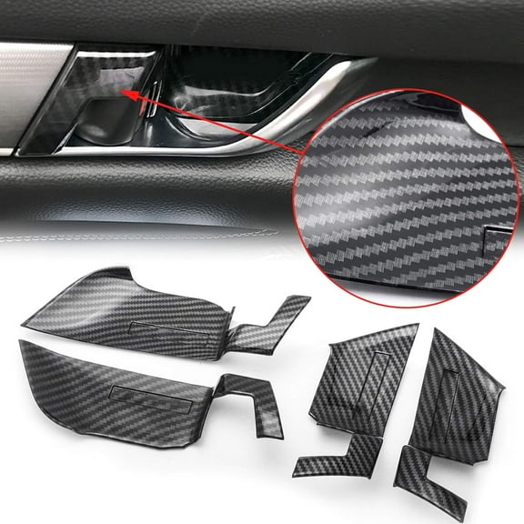 Xotic Tech Interior Door Handle Bowl Cover Trim, Carbon Fiber Pattern, Compatible with Honda Accord 10th Gen 2018-2022