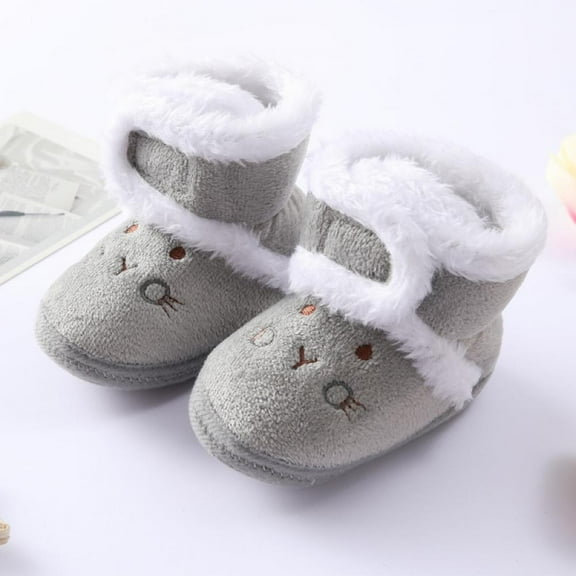 URMAGIC Baby Boys Girls Fleece Winter Warm Snow Boots Soft Sole Crib Shoes Booties for Newborn Infant Toddler 0-18 Months