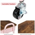 thumbnail image 5 of Makeup Cart Movable Rolling Organizer Cart with Drawer, 3 Tier Metal Utility Cart with Hanging Cups,Drawer with Leather Handle, Mobile Trolley Cart for Home & Office, Pink, 5 of 8