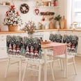 thumbnail image 2 of Christmas Tree Gnomes Chair Covers Set of 6 Winter Snowflake Eucalyptus Leaves Black Chair Back Covers Stretch Removable Washable Slipcovers Protector for Dining Room Kitchen Party Decor, 2 of 5