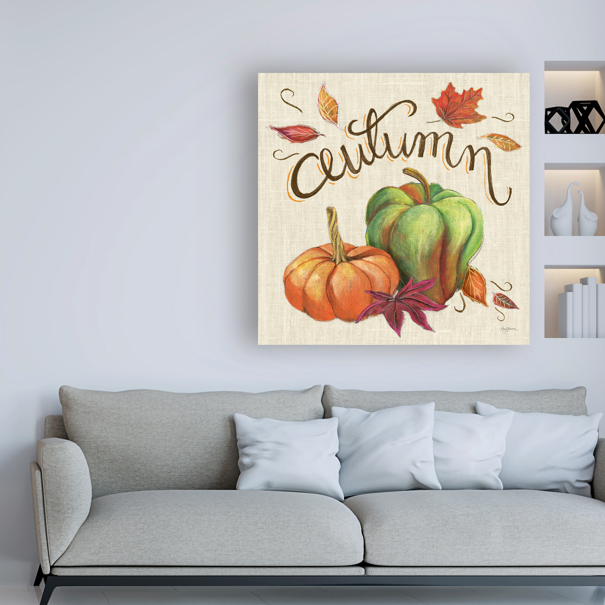 Trademark Fine Art 'Autumn Harvest I Linen' Canvas Art by Mary