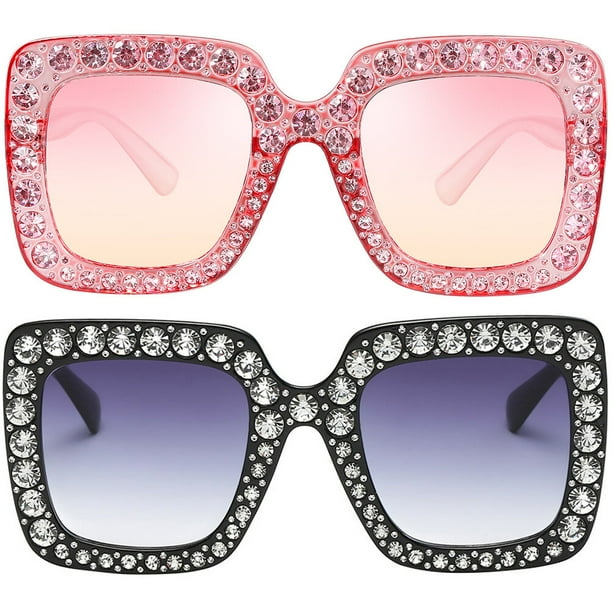 KAKOWELY 2 gafas de sol cuadradas de moda para mujer, gafas de sol de verano para exteriores.