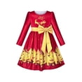thumbnail image 1 of Girls Dress Christmas Red Gold Tree Reindeer New Year Party 8 Years, 1 of 6