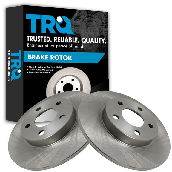 TRQ Rear Brake Rotors Set Solid Fits Select 2003-2005 Buick Park Avenue 2000-2005 Cadillac DeVille 1999-2004 Seville 2004-2005 Pontiac Bonneville