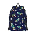 thumbnail image 2 of Lsque Astronaut Dinosaur Pattern Canvas Daypack, Durable Backpack, High-quality Versatile Backpack,Vintage Compact Backpack-Medium, 2 of 6