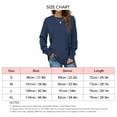 thumbnail image 6 of Sarapandan Women Round Neck Shirts Curved Hem Shirts Casual Pure Color Shirts Long Sleeves Pullover Ocean Blue S, 6 of 6