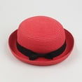 thumbnail image 3 of WEIYLL Visière de Soleil Chapeau Femme Robe Grand Feuille Fleur Douche Nuptiale Rouge Melon D\'eau Couvre-Chef Casquettes, 3 of 3