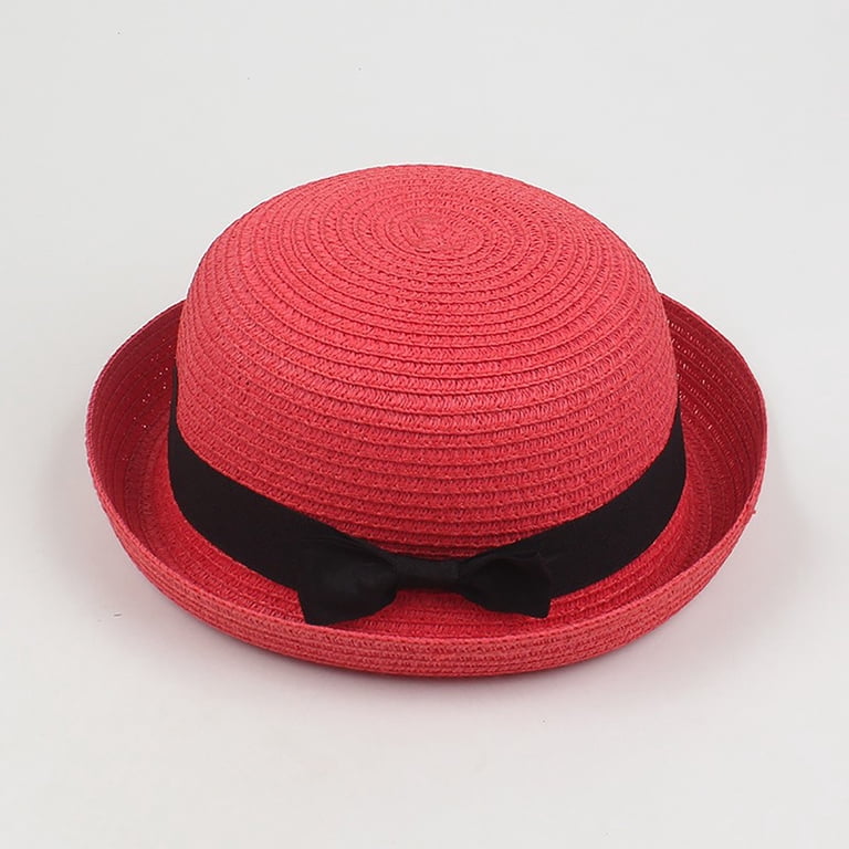 Yuanlong Womens Hats Black Ribbon Bow Design Woven Straw  display picture 1