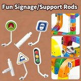 Set Binario Treno Elettrico Magnetico Click Rail - 123 Pezzi, Con Curve, Loop 360°, Treno Motorizzato, Per Bambini 3+