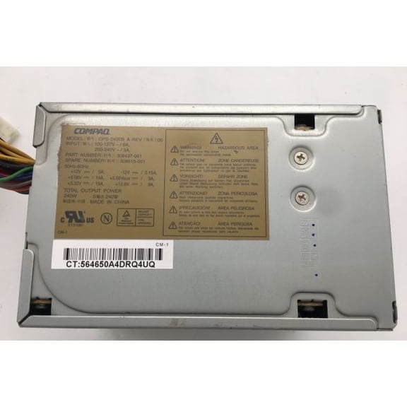 Pwr supply 240w dps-240eb a, 308437-001, 308615-001
