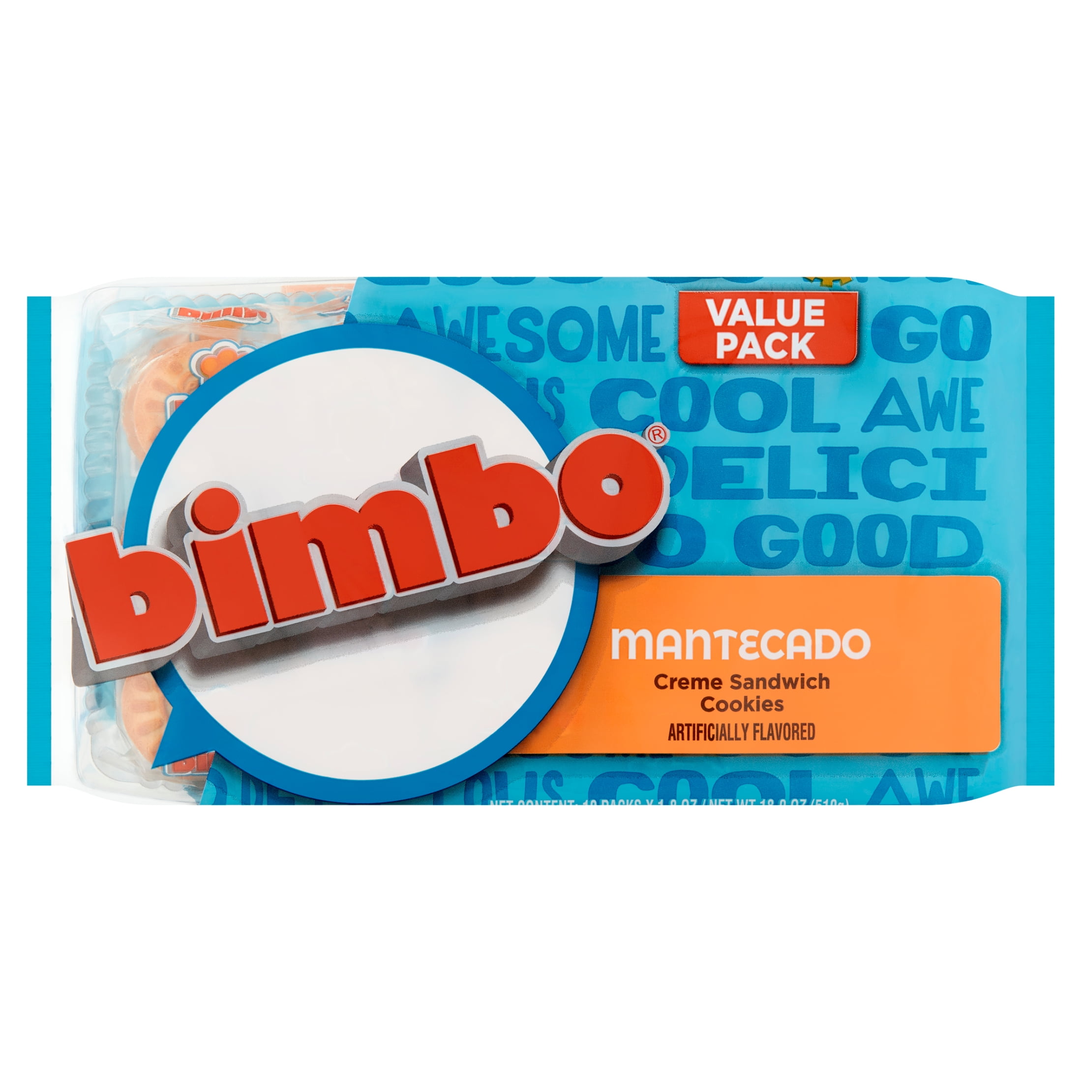 Bimbo Crème Sandwich Baked Cookies Vanilla with Ice Cream Flavor, Multipack, 1.8 oz, 10 Count