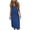 Blue, variant on 2026 Summer Womens Dress Sleeveless V-Neck Midi Dress with Pockets Adjustable Drawstring Waist