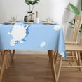 thumbnail image 3 of YFYANG Rectangular Polyester Table Cloth Blue Sheep Cloud Table Cover for Indoor Outdoor Kitchen Restaurant Table Decoration Tablecloths，54" X 72", 3 of 9