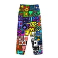 thumbnail image 3 of Lsque Geometry Dash Print Women's Pajama Pants, Lounge Pant - Comfortable Home Wear,Elastic Waistband, Stylish Design-Small, 3 of 9
