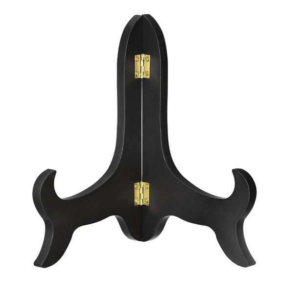 Uxcell 8" Easel Plate Holder, Wooden Folding Display Stand Black for Decorative Picture Frame, 1 Pack